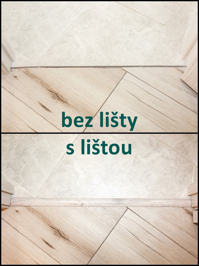 Porovnanie prechodu bez lišty as lištou